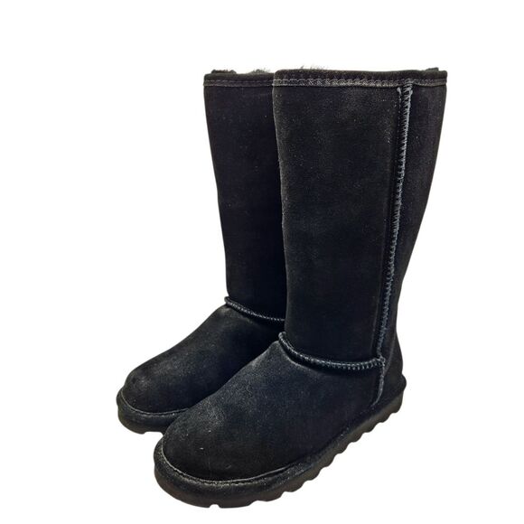 Bearpaw Elle Tall Black Suede Winter Boot Sherpa Wool Lining Women's 8 NWOB - Picture 1 of 10